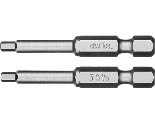 KRAFTOOL X-Drive HEX 3, 50 мм, 2 шт, Торсионные биты (26127-3-50-2)