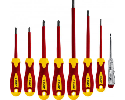 ЗУБР 8 предм., Набор диэлектрических отверток, Профессионал (25268)