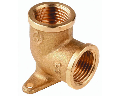 GENERAL FITTINGS гайка/гайка, 1/2″, латунь, Уголок с креплением к стене (51076-G/G-1/2)