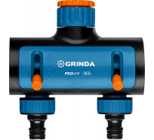 GRINDA TS-2, двухканальный 3/4″-1″ с внутренней резьбой, соединитель с внешней резьбой 3/4″ - 1, поливочный распределитель, PROLine (8-426312)