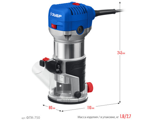 ЗУБР 750 Вт, кромочный фрезер, Профессионал (ФПК-750)