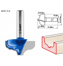 ЗУБР 31,8x16мм, радиус 6.3мм, фреза пазовая фасонная №2
