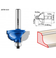 ЗУБР 34,9x19мм, радиус 9.5мм, фреза кромочная калевочная №7