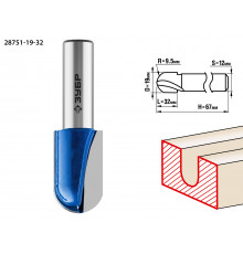 ЗУБР 19x32мм, радиус 9.5мм, фреза пазовая галтельная