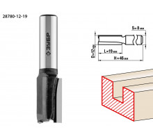 ЗУБР 12x19мм, хвостовик 8мм, фреза пазовая прямая