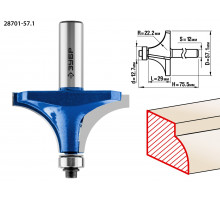 ЗУБР 57,1x29мм, радиус 22мм, фреза кромочная калевочная №1