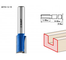 ЗУБР 12x19мм, хвостовик 8мм, фреза пазовая прямая с нижними подрезателями