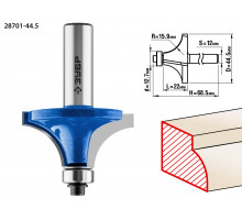 ЗУБР 44,5x22мм, радиус 16мм, фреза кромочная калевочная №1