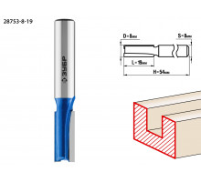 ЗУБР 8x19мм, хвостовик 8мм, фреза пазовая прямая