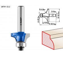 Кромочная калевочная фреза ЗУБР Профессионал №1, 22.2x9.4 мм, радиус 4.8 мм