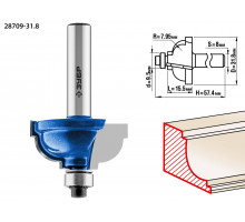 ЗУБР 31,8x17мм, радиус 8мм, фреза кромочная калевочная №7