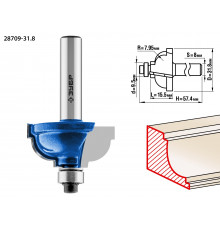 ЗУБР 31,8x17мм, радиус 8мм, фреза кромочная калевочная №7