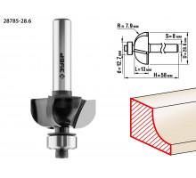 ЗУБР 28,6x13мм, радиус 7.9мм, фреза кромочная калевочная №2