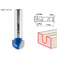 ЗУБР 12.7x10мм, радиус 6.35мм, фреза пазовая галтельная