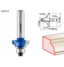 ЗУБР 19x7мм, радиус 3,2мм, фреза кромочная калевочная №1