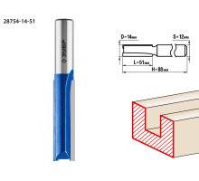 ЗУБР 14x51мм, хвостовик 12мм, фреза пазовая прямая, удлиненная
