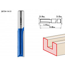 ЗУБР 14x51мм, хвостовик 12мм, фреза пазовая прямая, удлиненная