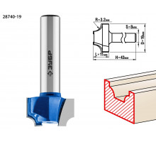 ЗУБР 19x11мм, радиус 3,2мм, фреза пазовая фасонная №1