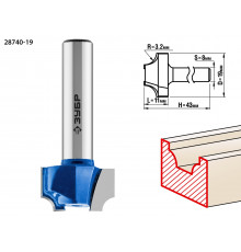 ЗУБР 19x11мм, радиус 3,2мм, фреза пазовая фасонная №1