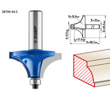 Кромочная калевочная фреза ЗУБР Профессионал №1, 44,5x21.5 мм, радиус 15.9 мм