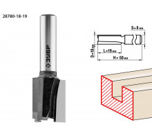 ЗУБР 18x19мм, хвостовик 8мм, фреза пазовая прямая