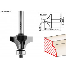 ЗУБР 31,8x17мм, радиус 9.5мм, фреза кромочная калевочная №1