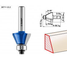 ЗУБР 22.2x13мм, фреза кромочная калевочная(фасочная) №9