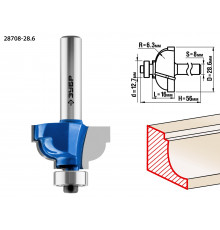 ЗУБР 28,6x16мм, радиус 6.3мм, фреза кромочная калевочная №7