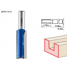 ЗУБР 19x51мм, хвостовик 12мм, фреза пазовая прямая с нижними подрезателями