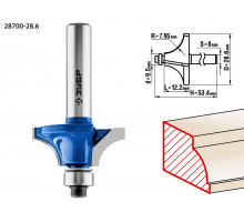 Кромочная калевочная фреза ЗУБР Профессионал №1, 28.6x12.2 мм, радиус 8 мм