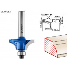 Кромочная калевочная фреза ЗУБР Профессионал №1, 28.6x12.2 мм, радиус 8 мм
