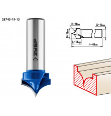 ЗУБР 19x13мм, радиус 10мм, фреза пазовая фасонная №4