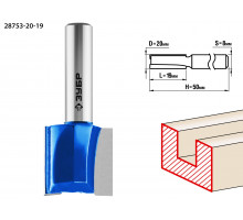 ЗУБР 20x19мм, хвостовик 8мм, фреза пазовая прямая