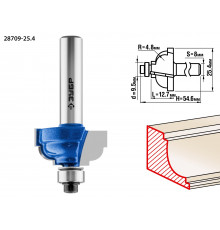 ЗУБР 25.4x13мм, радиус 4.8мм, фреза кромочная калевочная №7