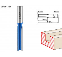 ЗУБР 12x51мм, хвостовик 12мм, фреза пазовая прямая, удлиненная