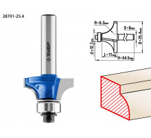 ЗУБР 25.4x11мм, радиус 6.3мм, фреза кромочная калевочная №1