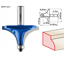 ЗУБР 63,5x32мм, радиус 25мм, фреза кромочная калевочная №1