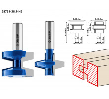 ЗУБР 38.1x28,6мм, хвостовик 12мм, Набор фрез пазо-шиповых