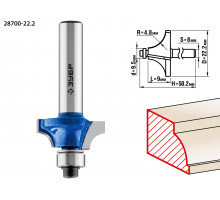 ЗУБР 22.2x9мм, радиус 4.8мм, фреза кромочная калевочная №1