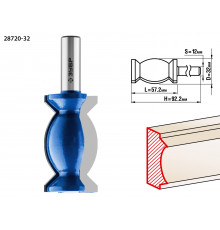 ЗУБР 32x57мм, хвостовик 12мм, фреза кромочная фигурная №9
