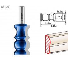 ЗУБР 32x57мм, хвостовик 12мм, фреза кромочная фигурная №8