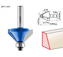 ЗУБР 34,9x16мм, фреза кромочная калевочная(фасочная) №9