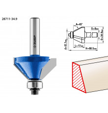 ЗУБР 34,9x16мм, фреза кромочная калевочная(фасочная) №9