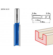 ЗУБР 16x51мм, хвостовик 12мм, фреза пазовая прямая, удлиненная