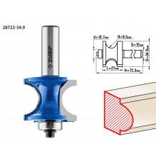 ЗУБР 34,9x29мм, радиус 9.5мм, фреза полустержневая с подшипником