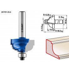 ЗУБР 28,6x16мм, радиус 6.3мм, фреза кромочная калевочная №7
