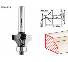 ЗУБР 25.4x13мм, радиус 6.3мм, фреза кромочная калевочная №1