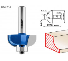 ЗУБР 31,8x14мм, радиус 9.5мм, фреза кромочная калевочная №2