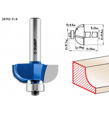 ЗУБР 31,8x14мм, радиус 9.5мм, фреза кромочная калевочная №2