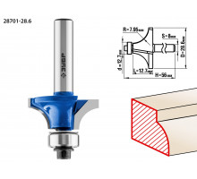 Кромочная калевочная фреза ЗУБР Профессионал №1, 28.6x12.7 мм, радиус 8 мм